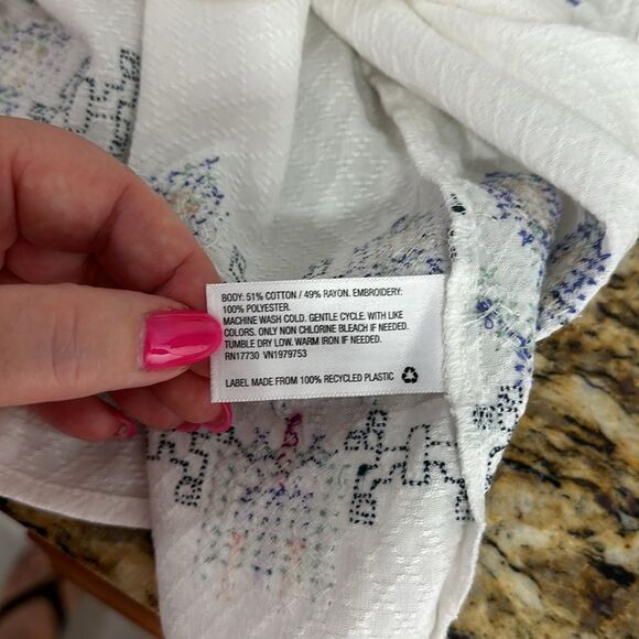 Knox Rose Boho Peasant Cotton Blend Long Sleeve Blouse Top Size XXL - Picture 7 of 9